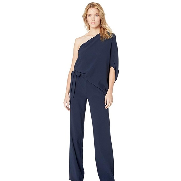 Halston Heritage Dresses & Skirts - Halston Heritage Asymmetrical Sleeve Jumpsuit